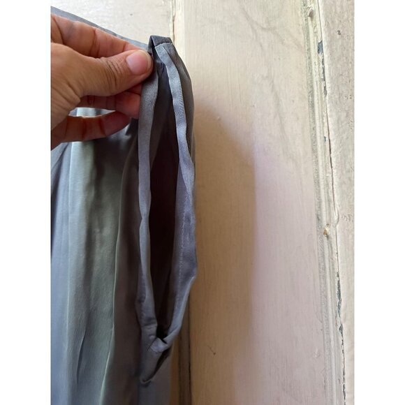 Uma Raquel Davidowicz Satin silver pewter pleated boatneck oversized tunic Small - Picture 5 of 14